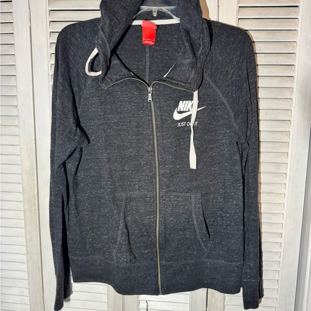 Nike Charcoal Heather Full-Zip Hooded Jacket and matching pants with White Logo